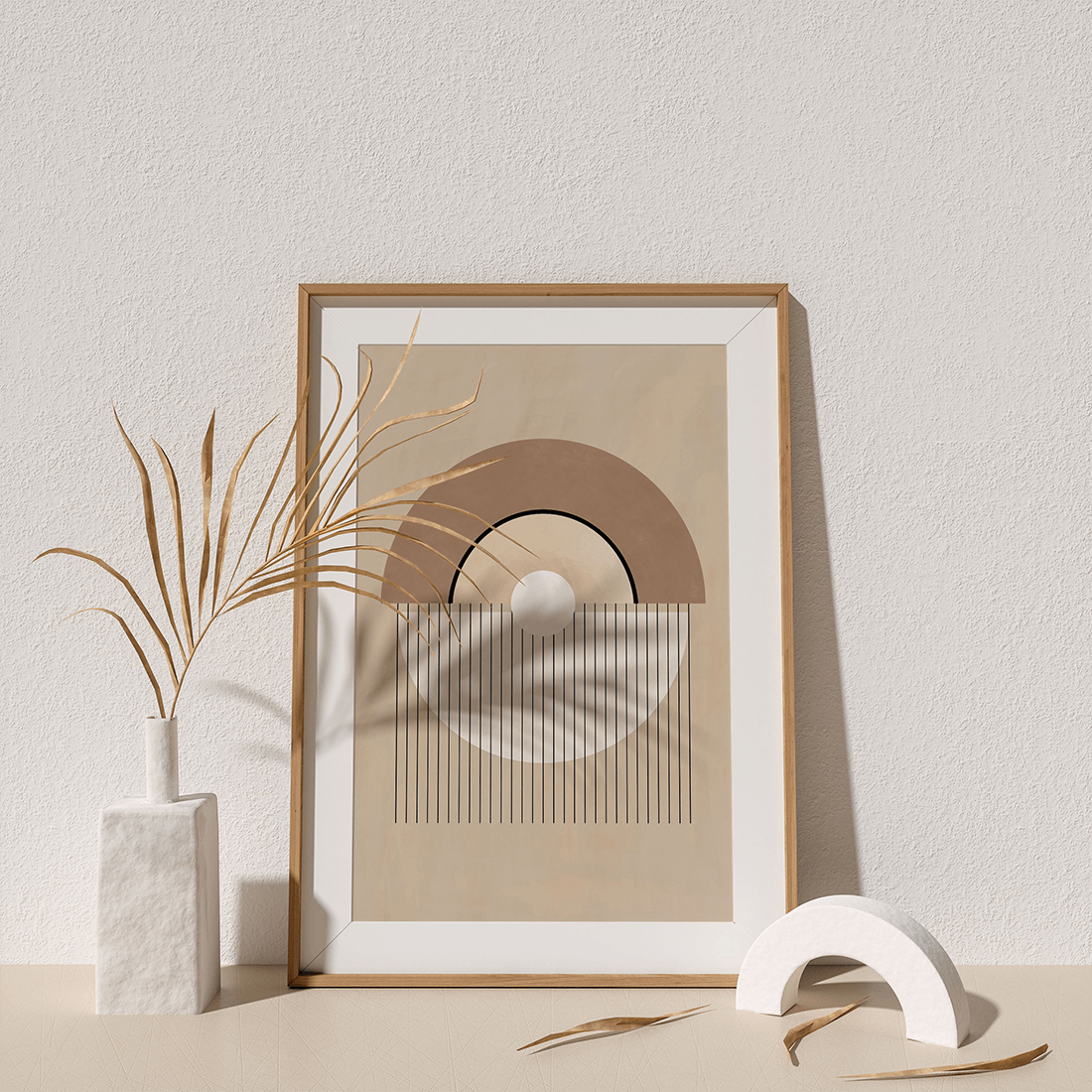 Beige Semicircles Poster No.2 - Image 4