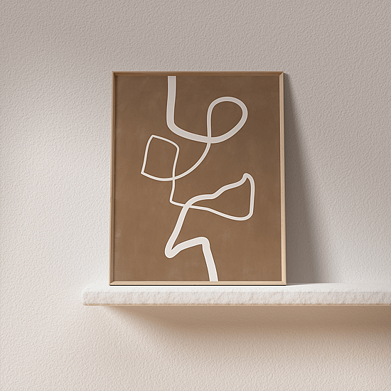 Brown Single Line Poster - Image 4