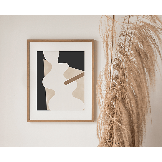 Beige Graphic Curves Poster - Image 3