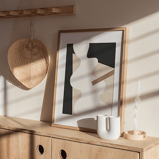 Beige Graphic Curves Poster - Image 4
