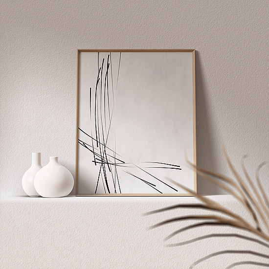 White Soft Lines Poster - Image 3