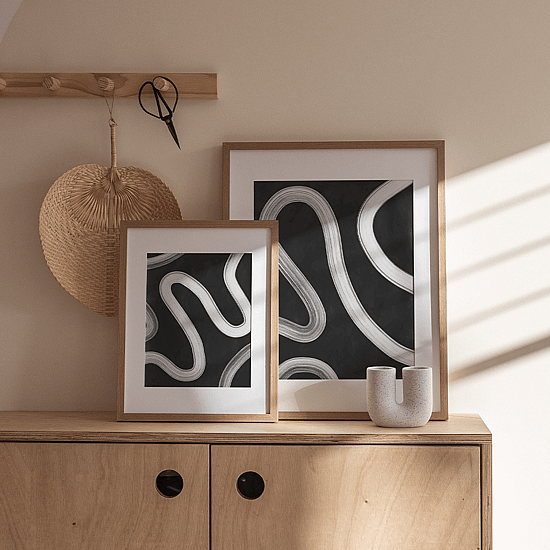 White Brush Strokes Poster No.2 - Image 5