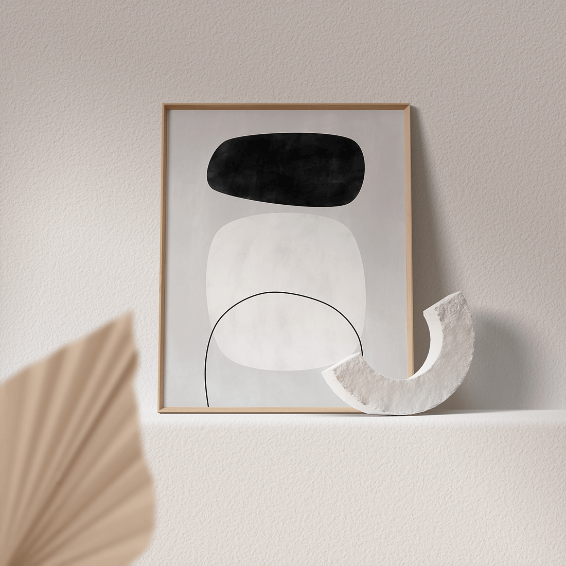 Monochrome Abstract Shapes Poster - Image 4