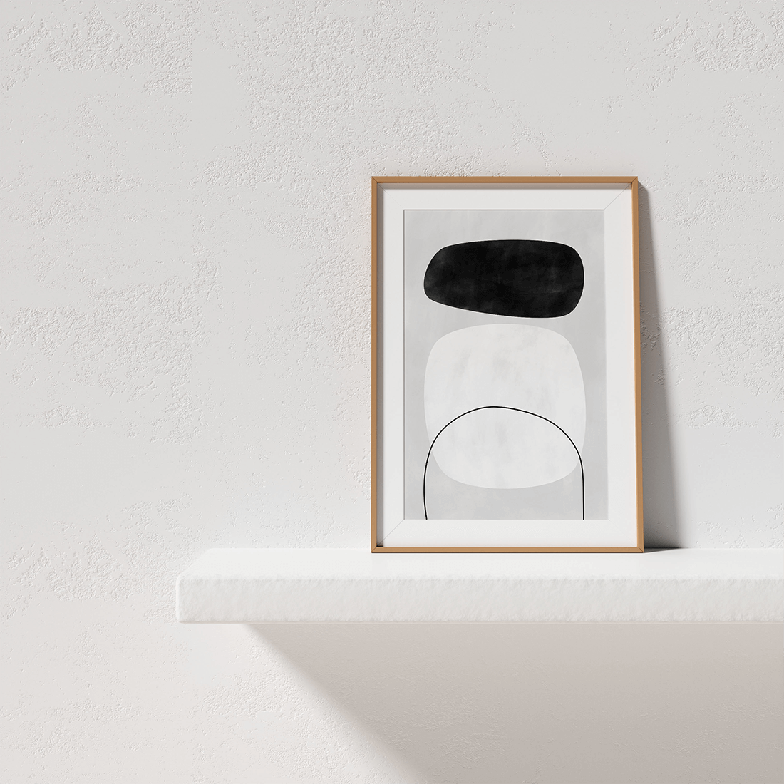 Monochrome Abstract Shapes Poster - Image 3