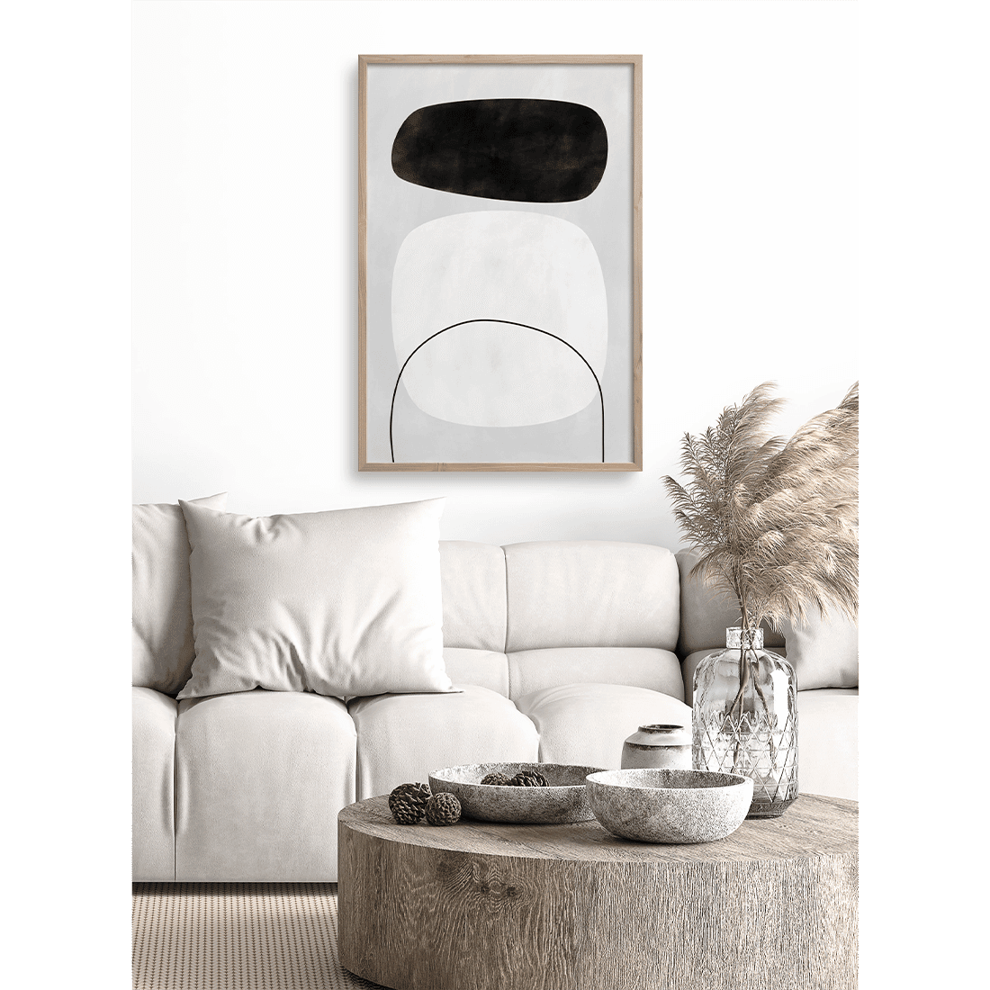 Monochrome Abstract Shapes Poster - Image 5