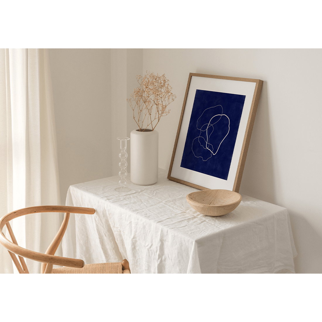 Abstract Navy Lines Poster - Image 4