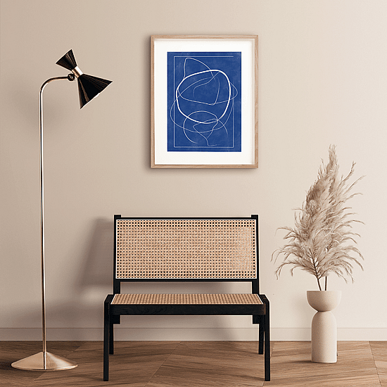 Blue Line Art Poster - Image 2