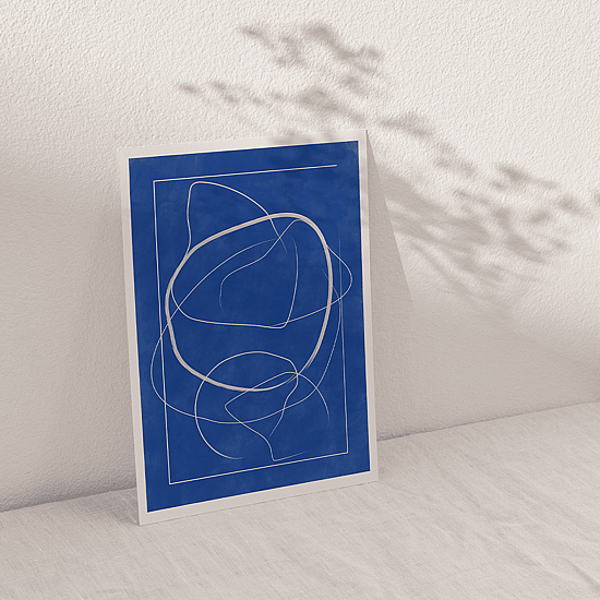 Blue Line Art Poster - Image 5