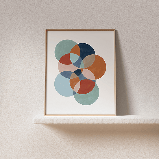 Blue & Rust Circles Poster - Image 2
