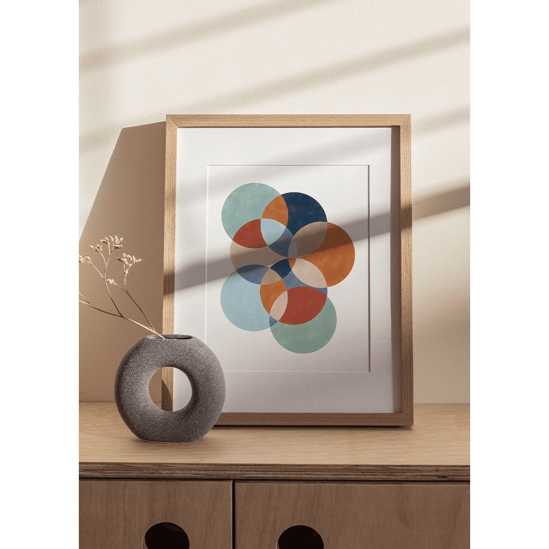 Blue & Rust Circles Poster - Image 3