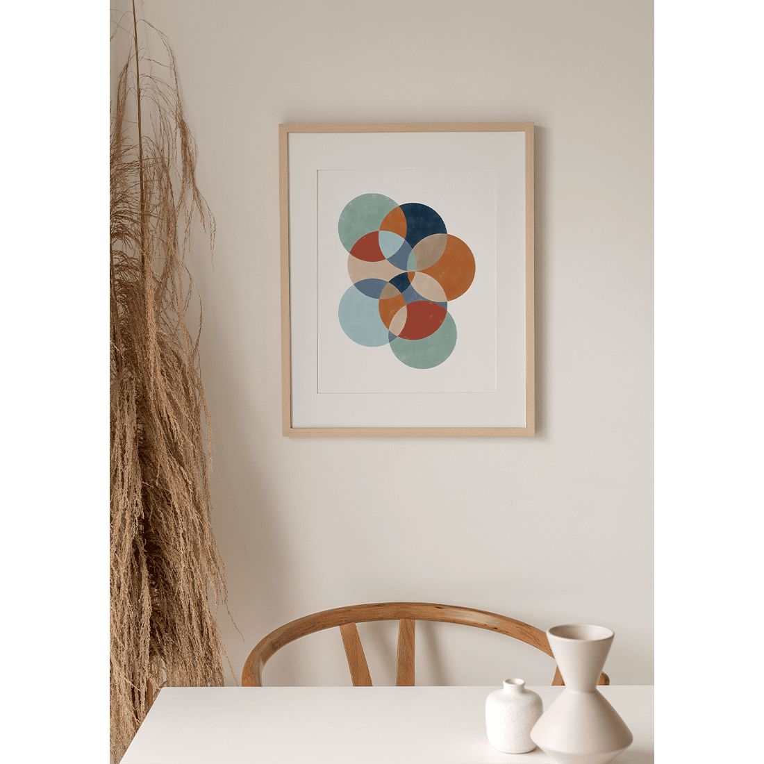 Blue & Rust Circles Poster - Image 4