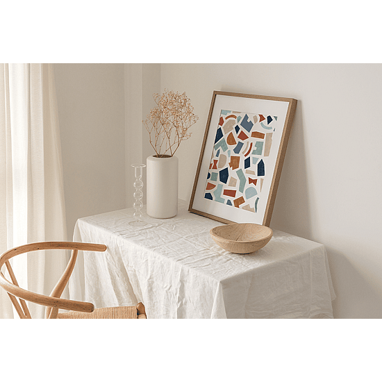 Blue & Rust Paper Cut-Out Poster - Image 3