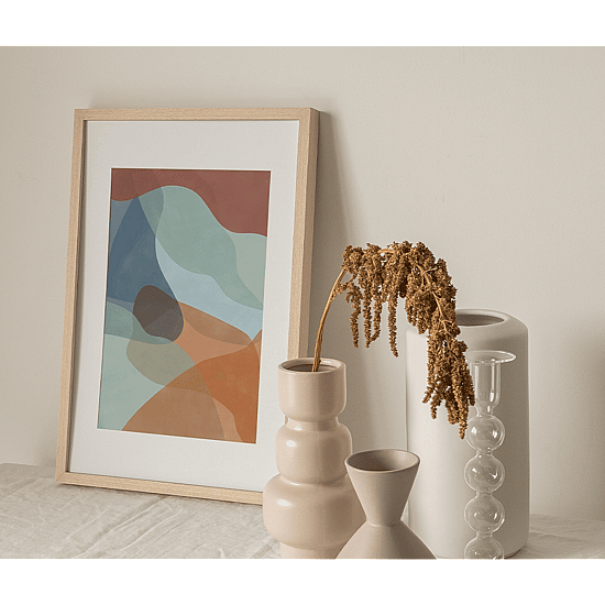 Blue & Rust Shapes Poster No.3 - Image 3