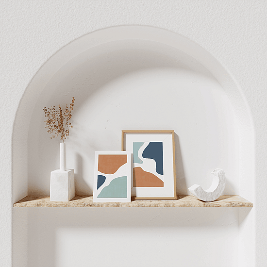 Blue & Rust Shapes Poster No.1 - Image 5