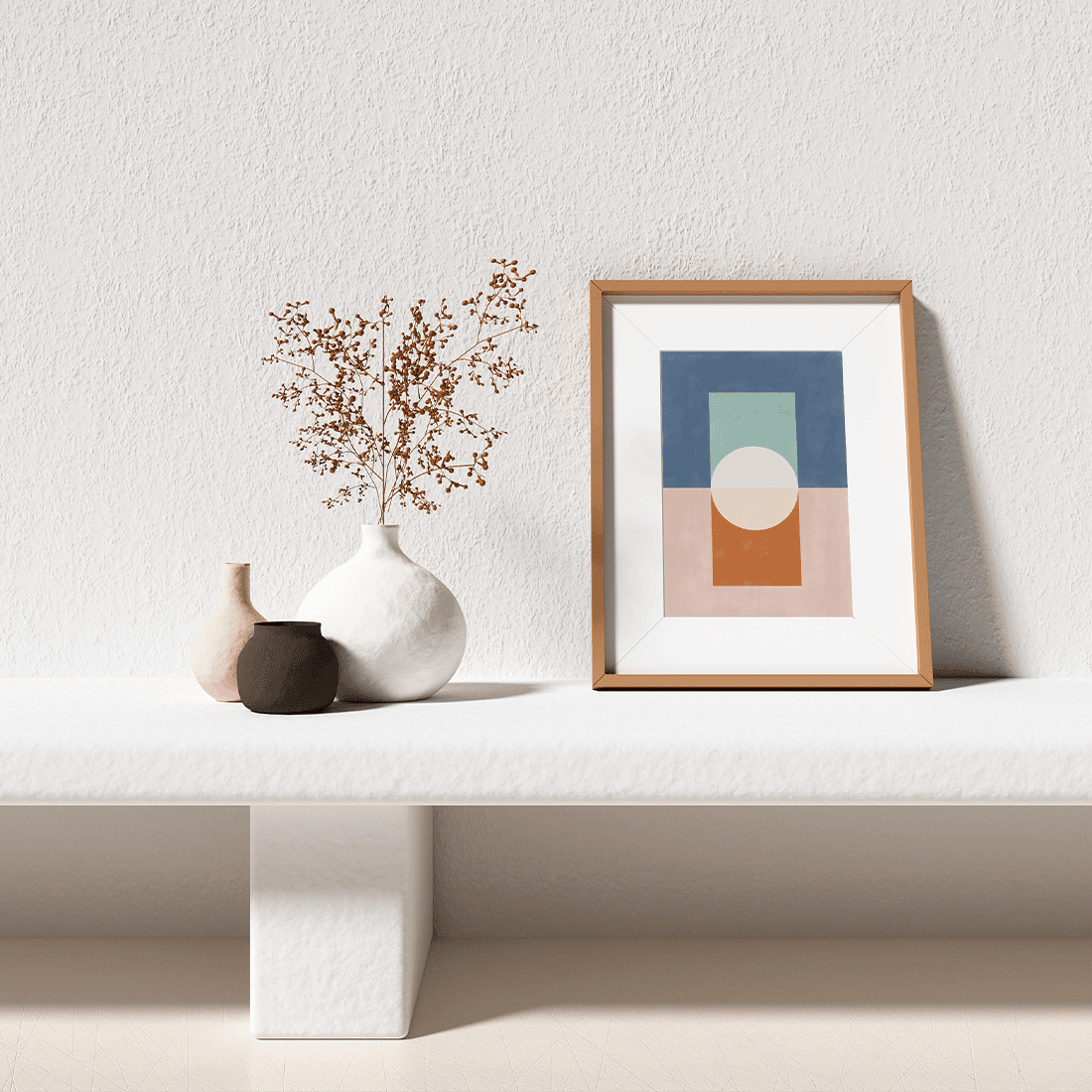 Blue & Rust Geometric Poster No.1 - Image 3