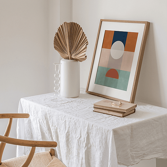 Blue & Rust Geometric Poster No.2 - Image 3