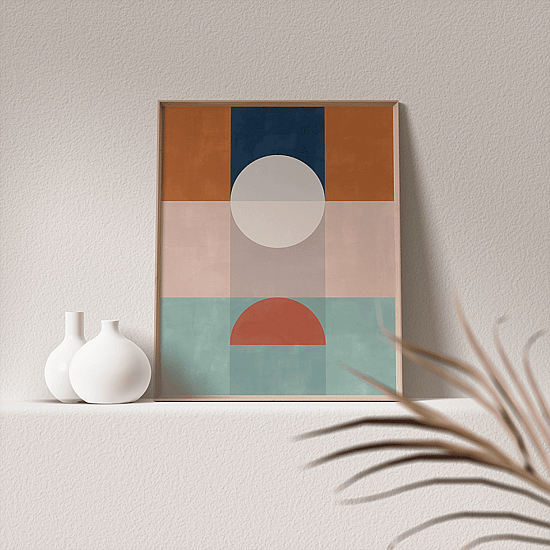 Blue & Rust Geometric Poster No.2 - Image 4