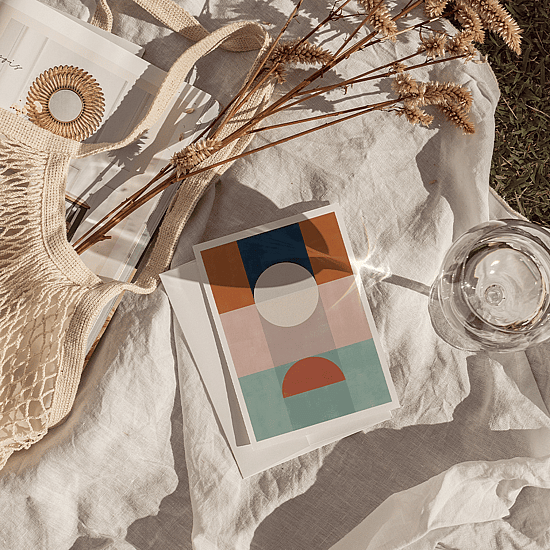 Blue & Rust Geometric Poster No.2 - Image 5