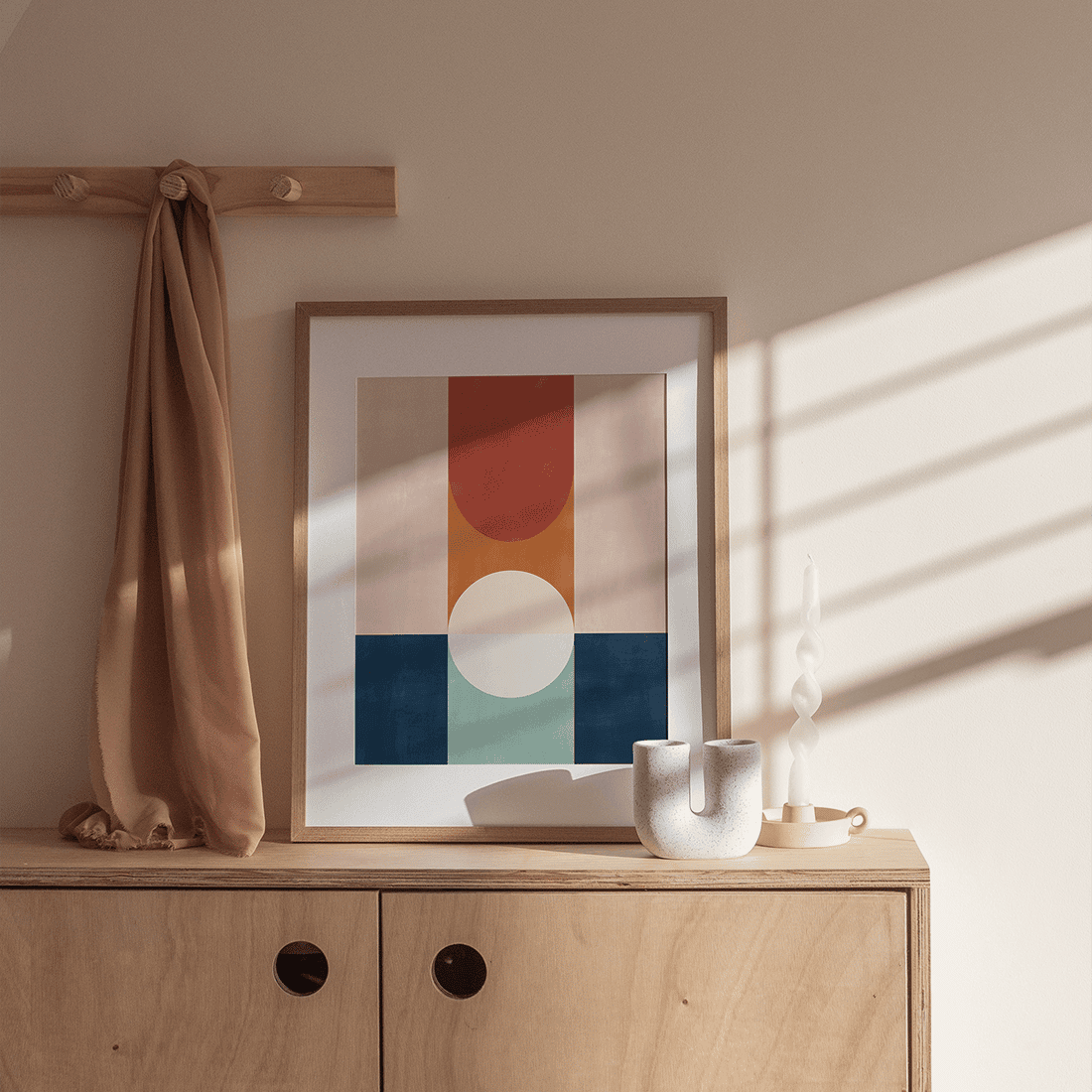 Blue & Rust Geometric Poster No.3 - Image 4