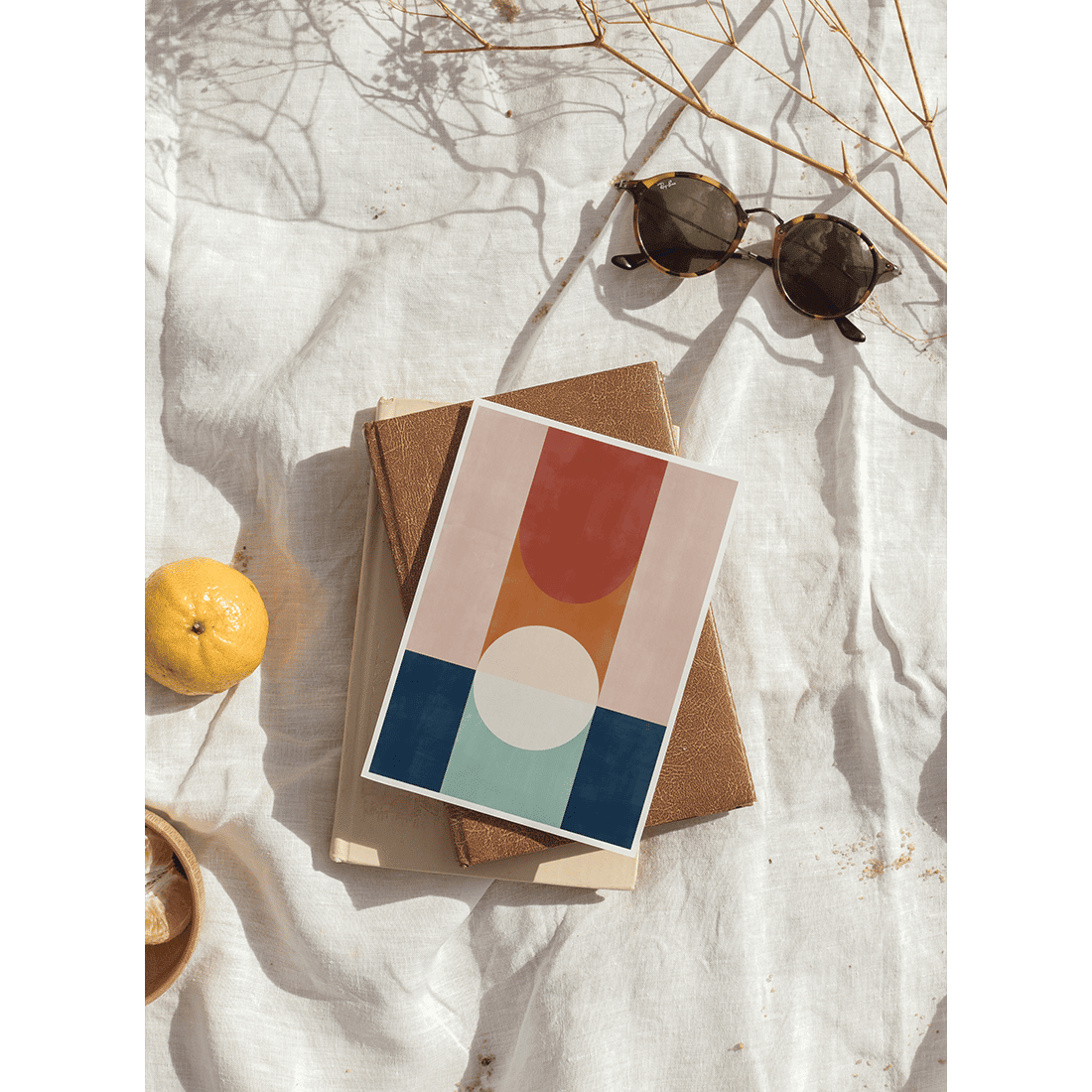 Blue & Rust Geometric Poster No.3 - Image 5