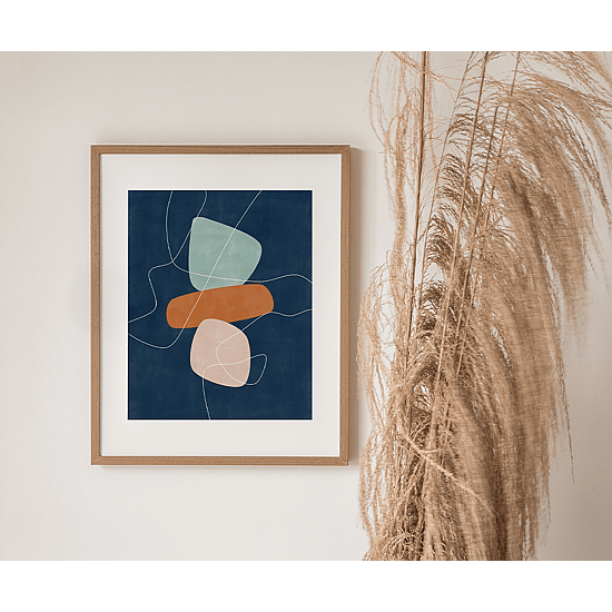 Blue & Rust Shapes Poster No.2 - Image 2