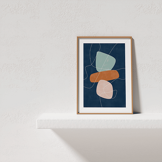 Blue & Rust Shapes Poster No.2 - Image 4