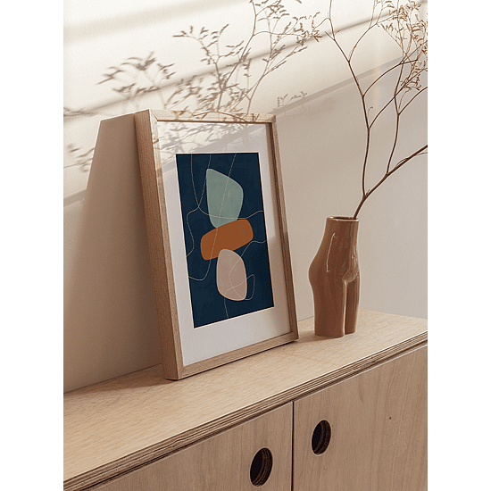 Blue & Rust Shapes Poster No.2 - Image 3