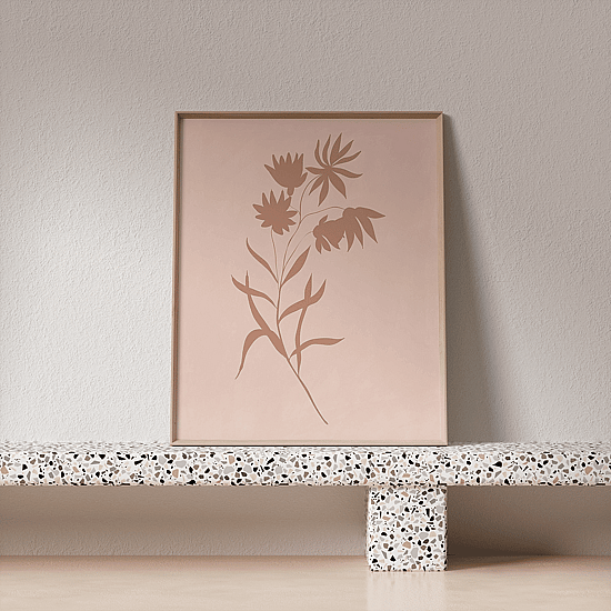 Pink Painted Flowers Poster No.1 - Image 3
