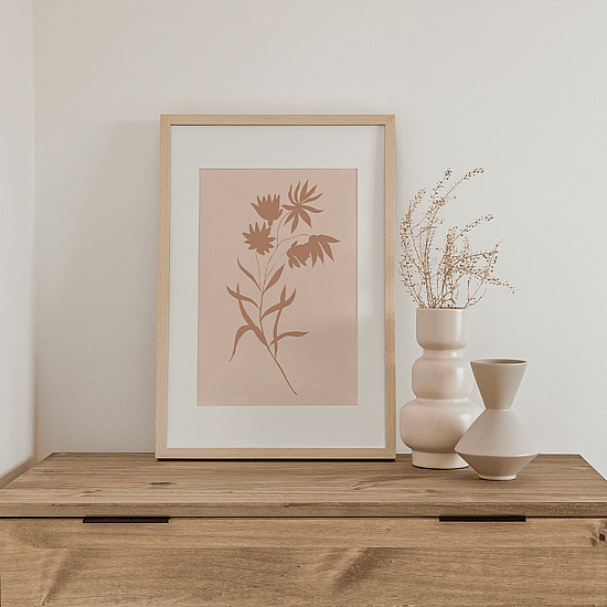 Pink Painted Flowers Poster No.1 - Image 4