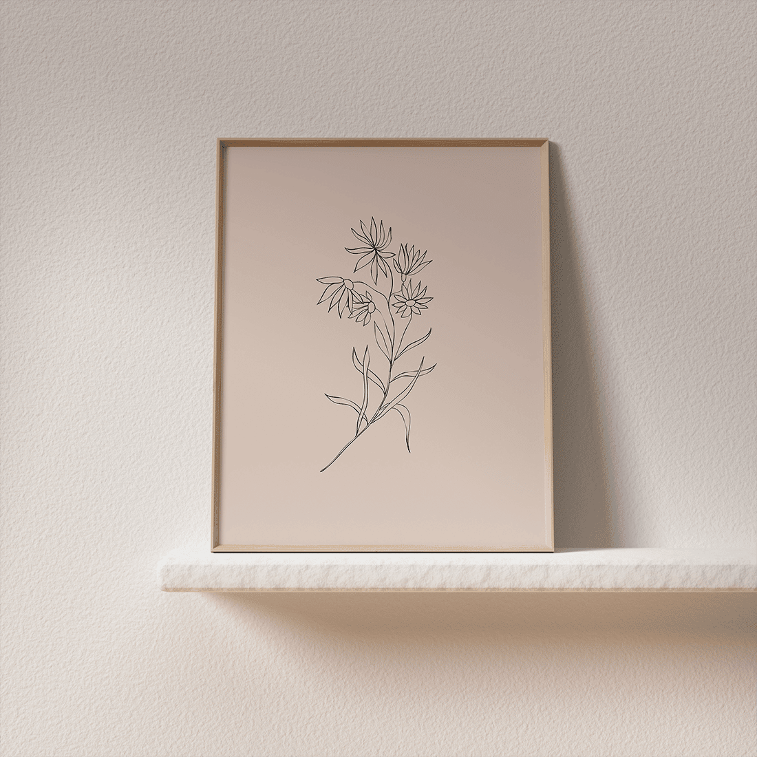 Pink Flowers Line Art Poster No.1 - Image 3