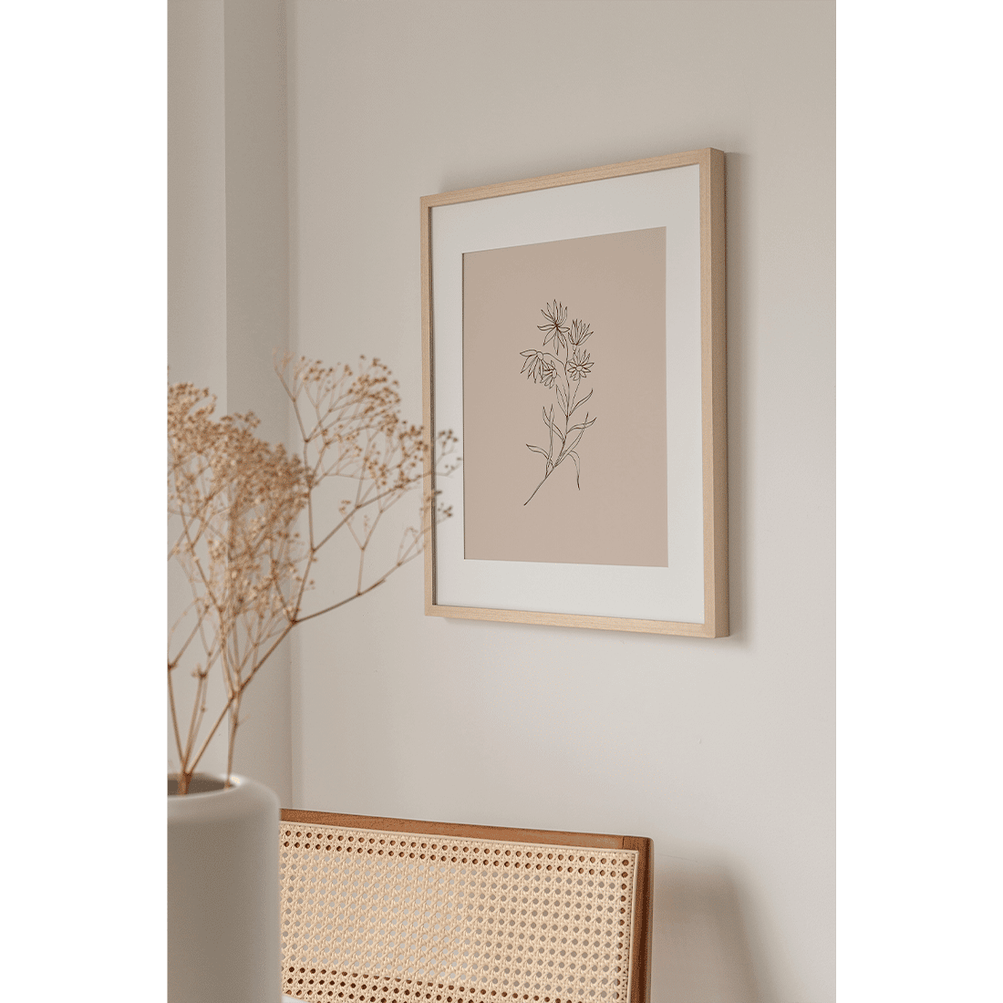 Pink Flowers Line Art Poster No.1 - Image 5