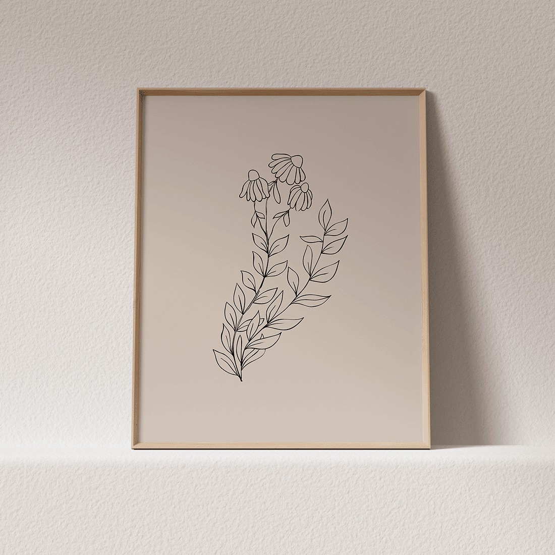 Pink Flowers Line Art Poster No.4 - Image 4