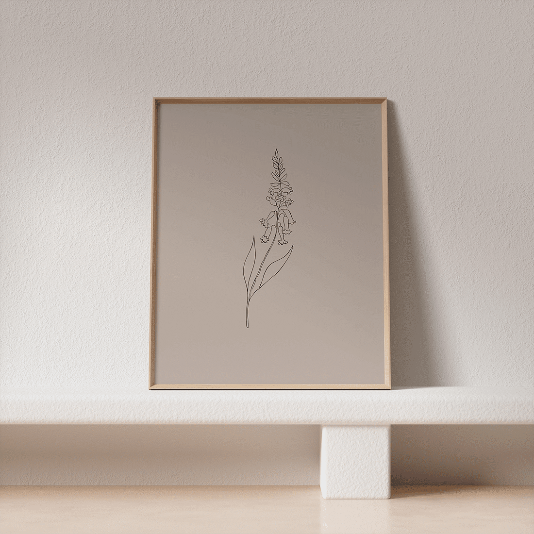 Pink Flowers Line Art Poster No.6 - Image 3