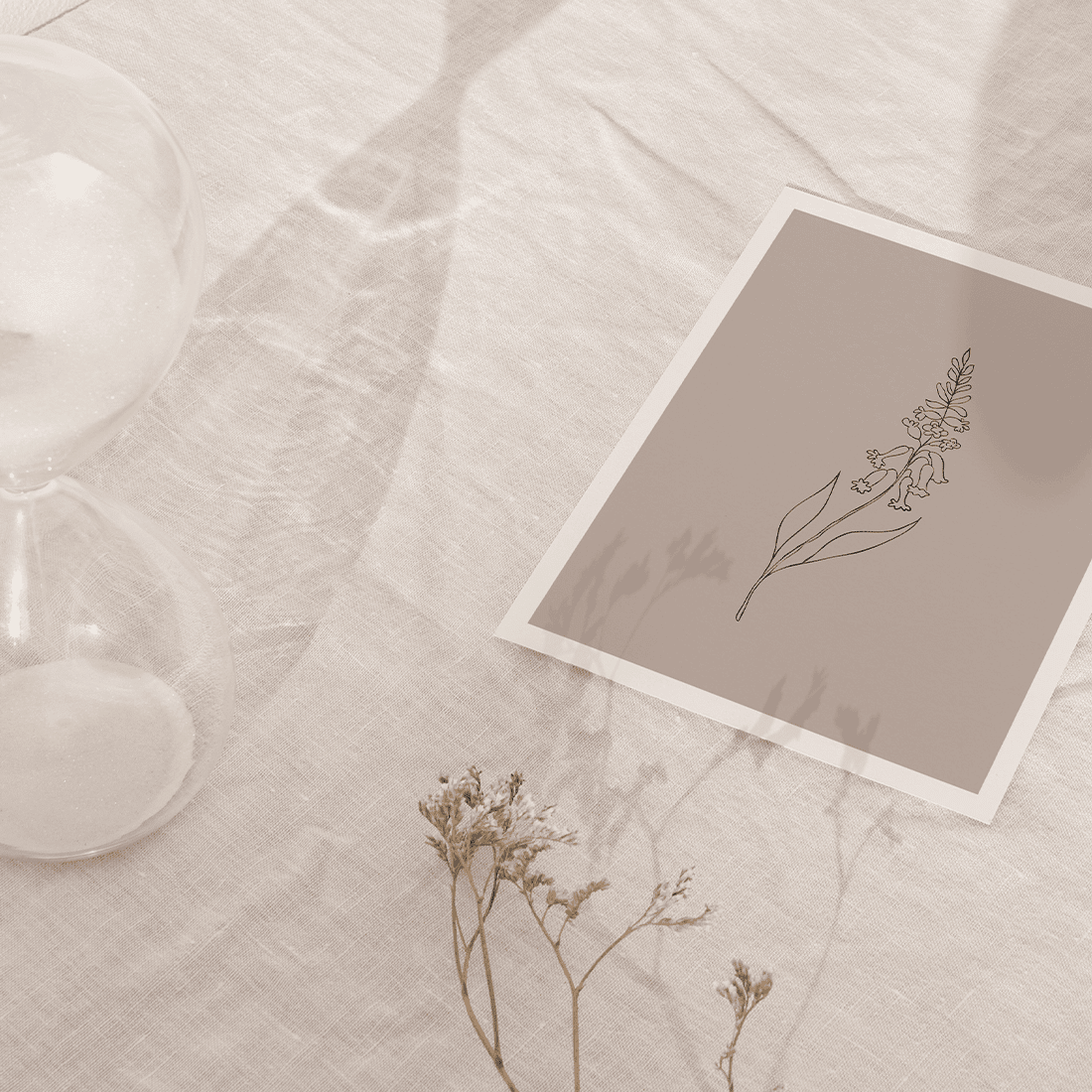 Pink Flowers Line Art Poster No.6 - Image 5