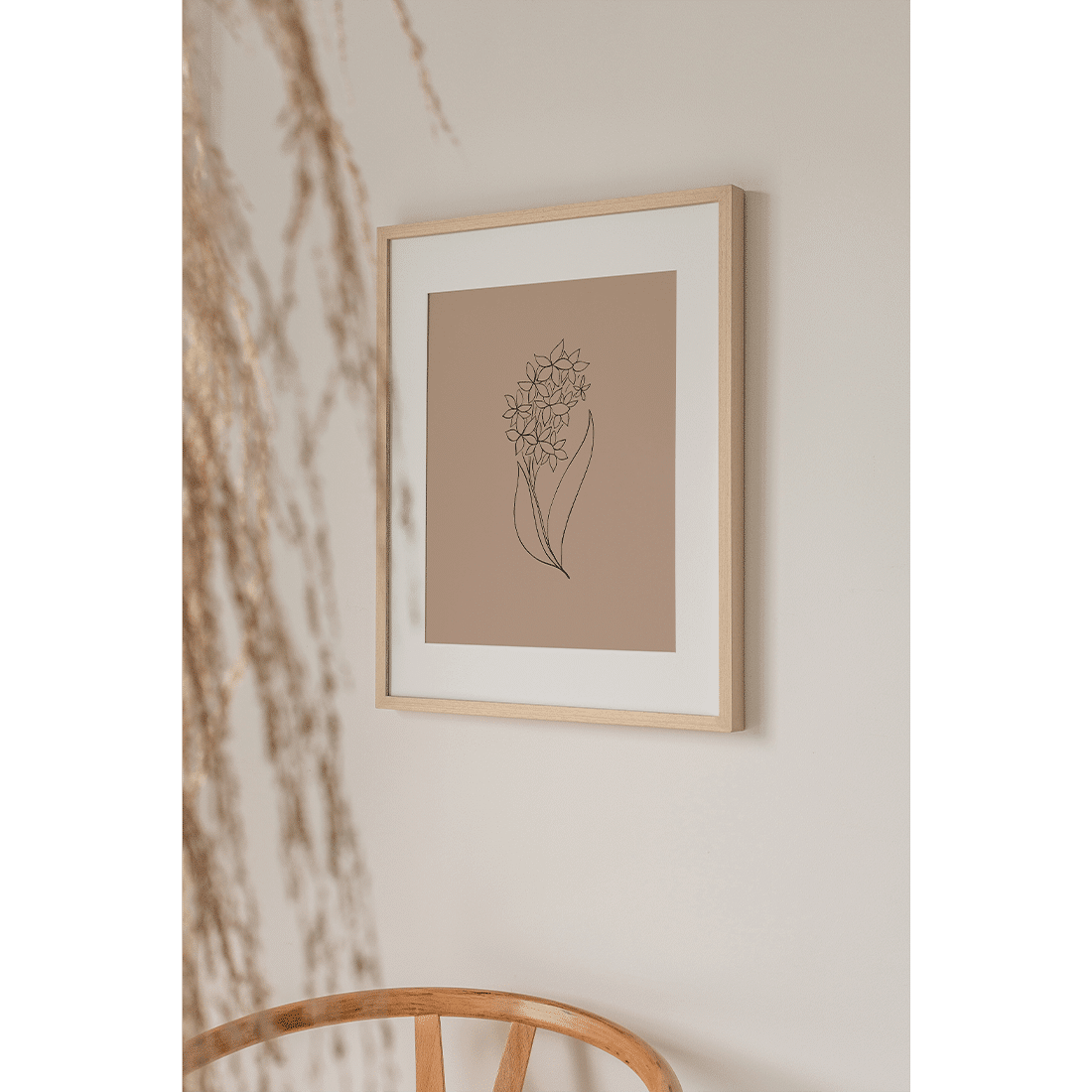 Pink Flowers Line Art Poster No.7 - Image 2