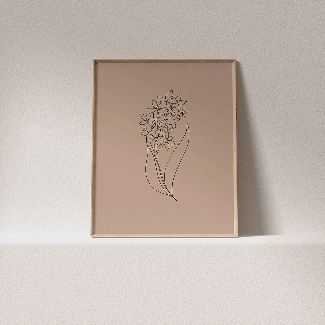 Pink Flowers Line Art Poster No.7 - Image 4