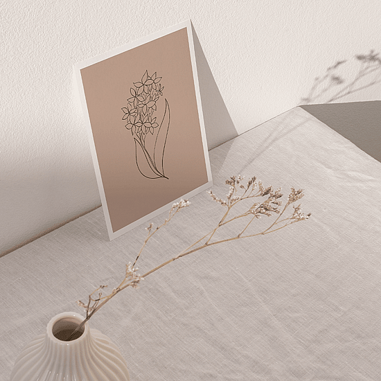 Pink Flowers Line Art Poster No.7 - Image 5
