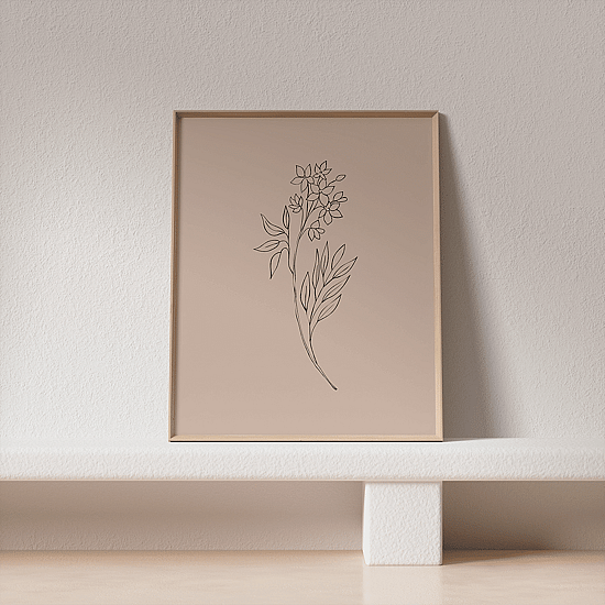 Pink Botanical Line Art Poster No.4 - Image 4