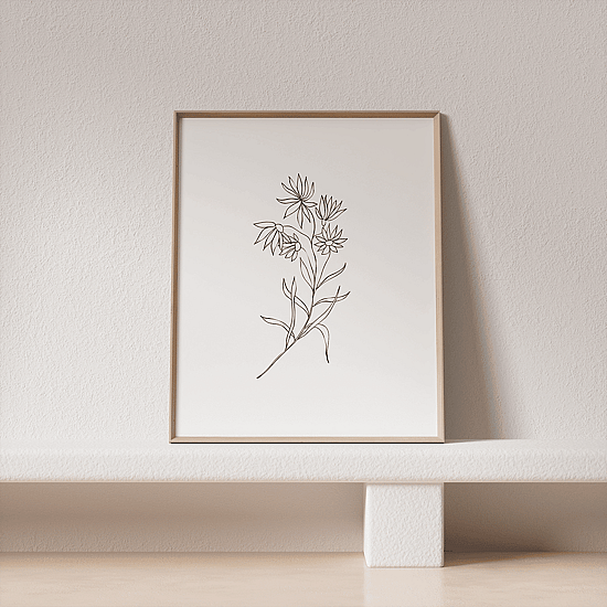White Flowers Line Art Poster No.1 - Image 4