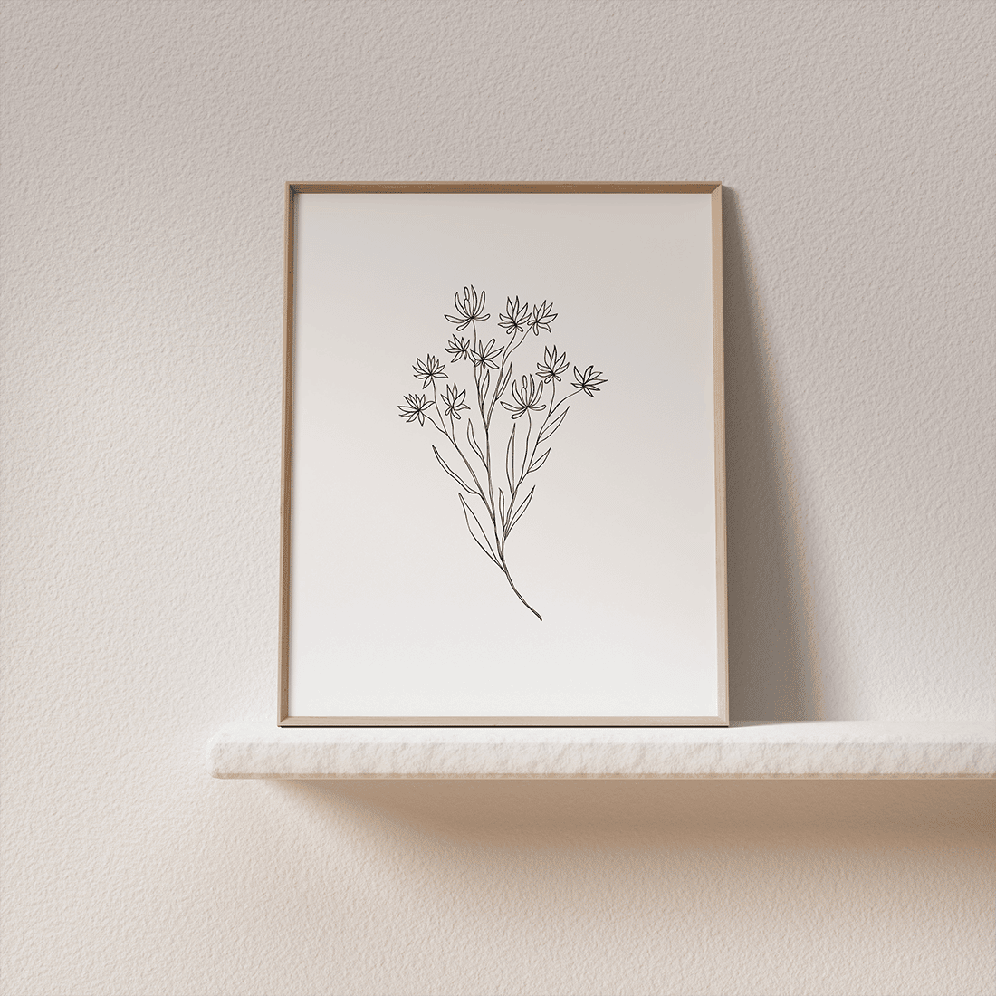White Flowers Line Art Poster No.2 - Image 4