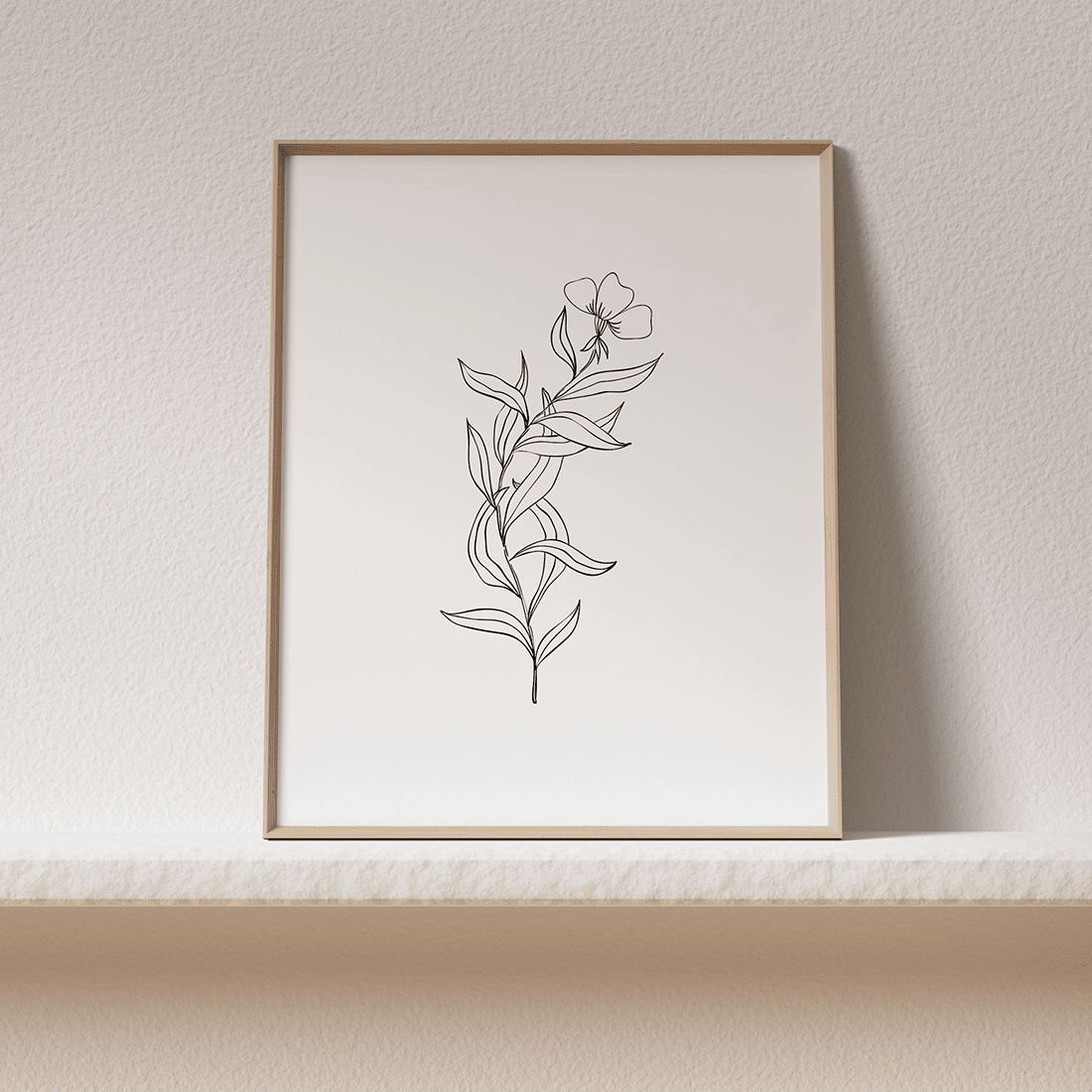 White Flowers Line Art Poster No.3 - Image 3