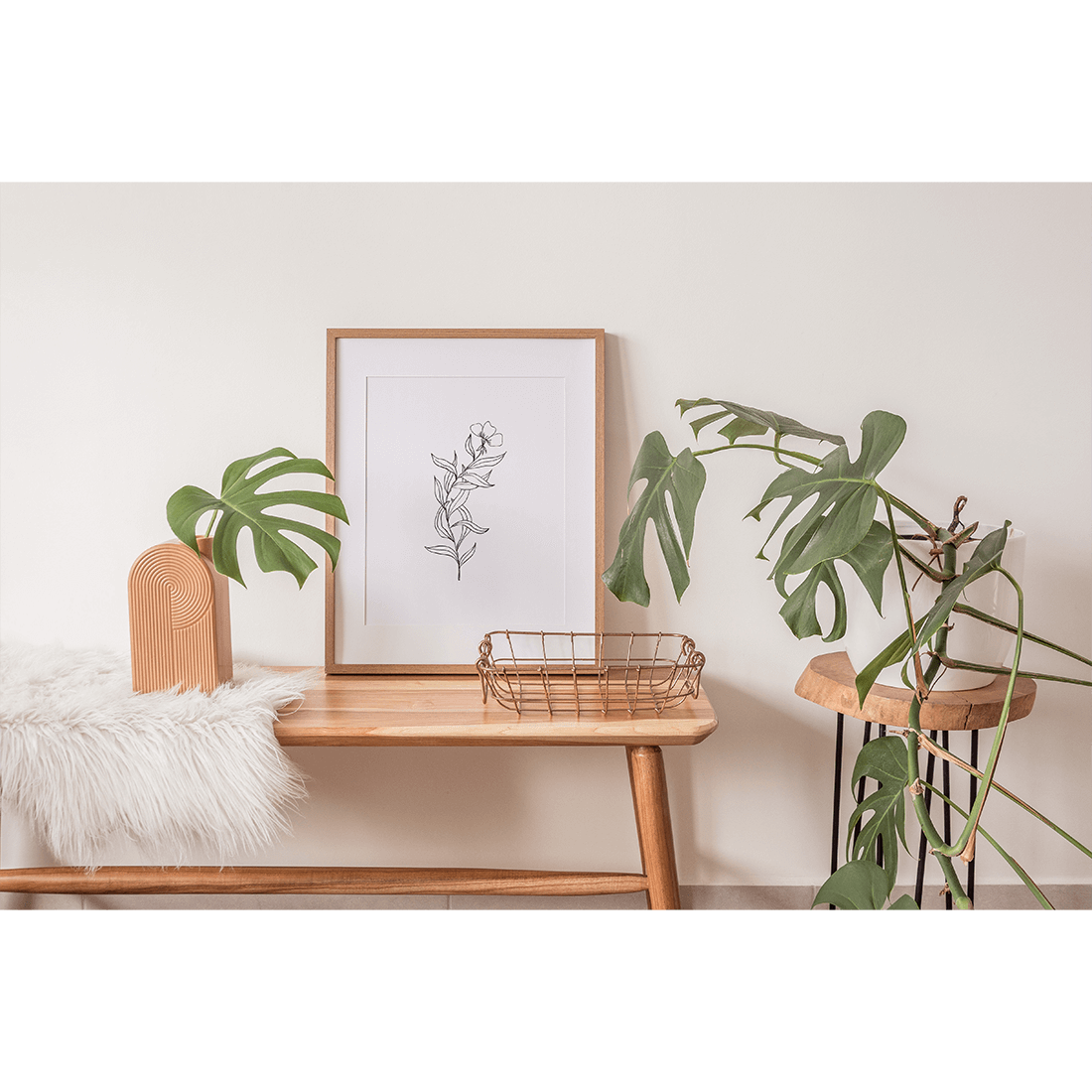 White Flowers Line Art Poster No.3 - Image 4