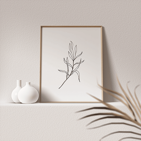 White Botanical Line Art Poster - Image 3