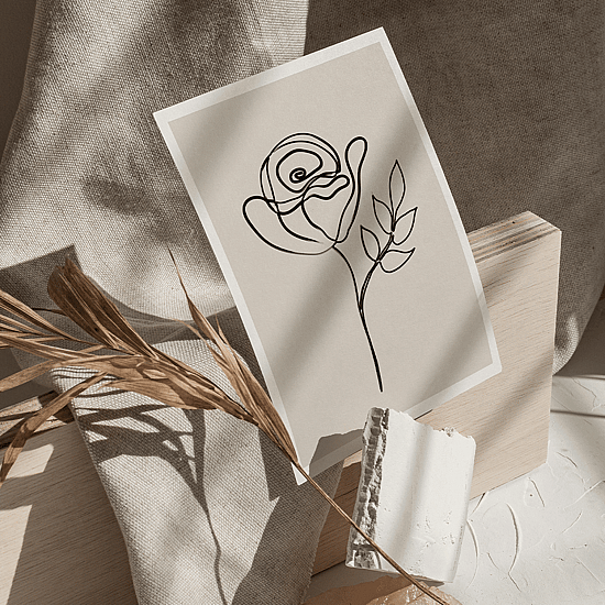 Rose Line Drawing Poster - Image 5