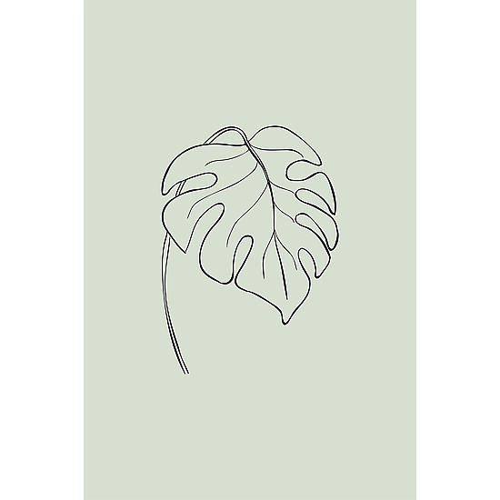 Green Botanical Line Art Poster No.2