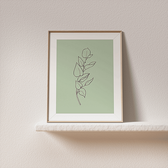Green Botanical Line Art Poster No.3 - Image 3