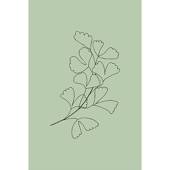 Green Botanical Line Art Poster No.8
