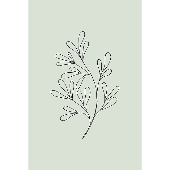 Green Botanical Line Art Poster No.9