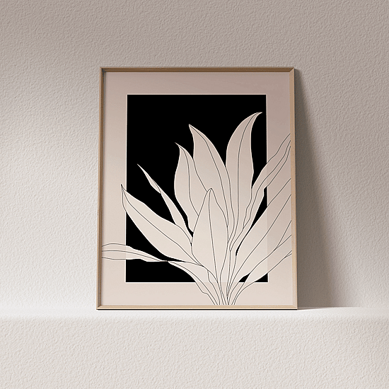 Beige Graphic Plant Poster - Image 4