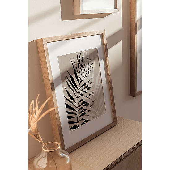 Black Beige Palm Leaves Poster - Image 3